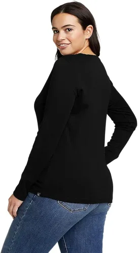 Vista 2 de Eddie Bauer Camiseta favorita de manga larga con cuello redondo para mujer