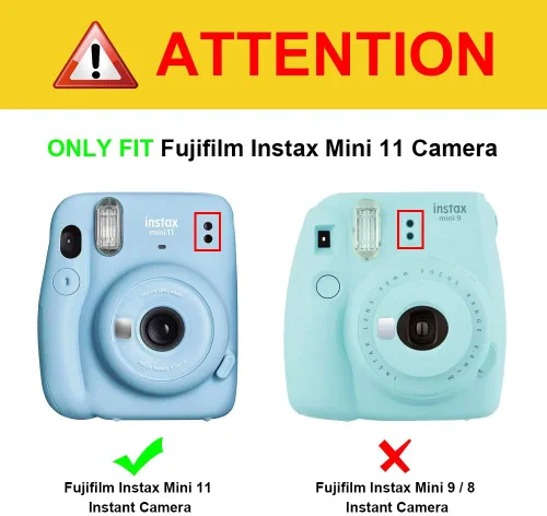 Vista 2 de Fintie Funda protectora transparente para cámara Fujifilm Instax Mini 11 de película instantánea - Carcasa rígida de cristal con correa de hombro