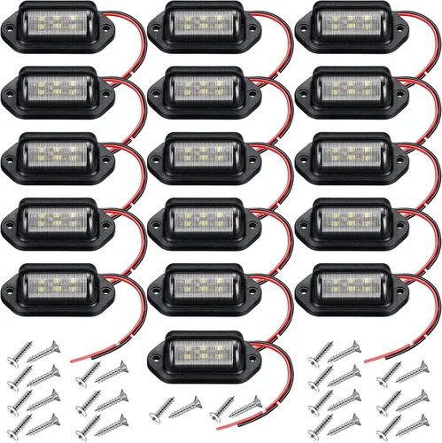 Vista 10 de Mudder Paquete de 8 luces LED de matrícula de 12 V, 6 LED, impermeables, luces traseras para camión, SUV, remolque, RV, camiones y barcos