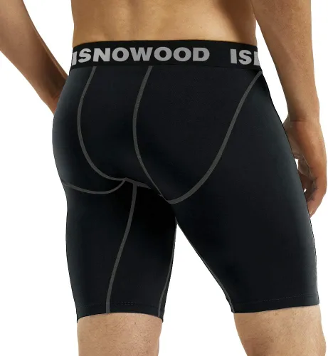 Vista 3 de Isnowood - Pantalones cortos de compresión para hombre, ropa interior atlética de elastano, para ejercicio, correr