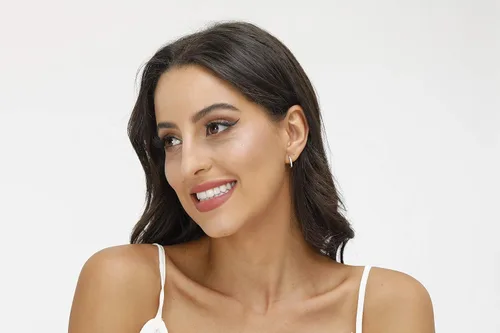 Vista 7 de 3 pares de aretes de aro pequeños de plata de ley con circonita cúbica Aretes de aro pequeños para cartílago para mujer