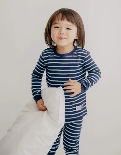 Vista 2 de VAENAIT BABY 12M-12Y Kids Boys Girls Unisex Toddler Colorful StripeSimple Holiday Sleepwear Pajama 2pcs Set