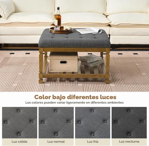 Vista 6 de Befurtori Otomana con banco de almacenamiento, mesa de centro otomana