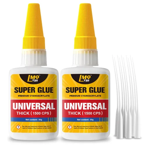 Vista 11 de Superpegamento Grueso CA Transparente de 30 Gramos (1.06 oz), Superpegamento de Cianoacrilato Instantáneo de Servicio Pesado para Plástico Cerámica