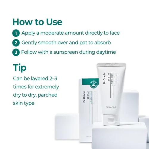 Vista 4 de DR.ORACLE 21 Stay A-Thera Cream Gel - Gel hidratante ligero para pieles grasas, propensas a manchas y sensibles, hidratación equilibrante de aceite