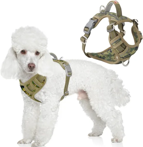 Vista 13 de BARKBAY Arnés Oxford sin tirones para perro con bolsillo para etiqueta de identificación, resistente, reflectante, fácil control para perros grandes