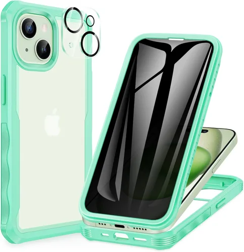 Vista 107 de CENHUFO Funda de privacidad para iPhone 11 Pro, funda de cuerpo completo con protector de pantalla de privacidad de vidrio templado 9H integrado