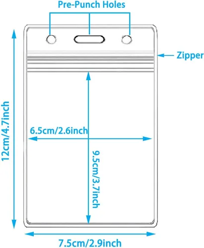 Vista 3 de 10 soportes verticales para tarjetas de identificación, soporte impermeable para tarjetas de identificación, soporte de plástico transparente