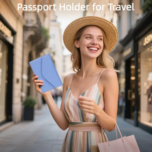 Vista 79 de Zoppen - Billetera de viaje con bloqueo RFID multiusos (Ver.4) Portatarjetas de pasaporte y vacunas, organizador de documentos de tres pliegues