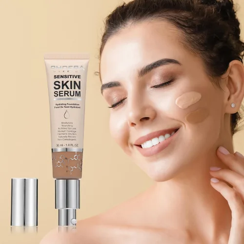 Vista 6 de PHOERA Base de suero hidratante, base de maquillaje hipoalergénica e impecable cobertura completa (N01 porcelana)