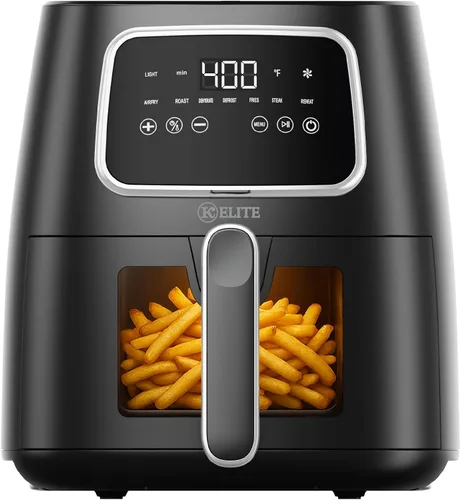Vista 8 de Kitchen Elite - Freidora de aire compacta de 2.5 cuartos de galón, pequeña estufa de mostrador sin aceite con cesta antiadherente libre de PFAS