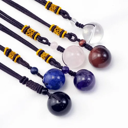 Vista 6 de Healing Crystals Necklace Lucky Blessing Protection Chakra Stone Pendant for Women Men Adjustable