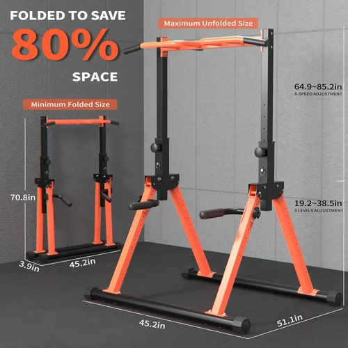 Vista 4 de Z ZHICHI Plegable Pull Up/Dip Stand,Entrenamiento de la parte superior
