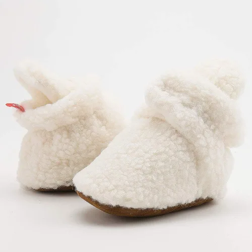 Vista 201 de Sawimlgy - Botines de algodón antideslizantes para recién nacido, con agarre, para cuna o para el invierno