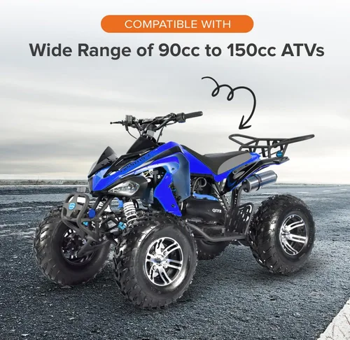 Vista 2 de AlveyTech Asiento de vinilo negro y gris para ATV de 90 cc - 150 cc