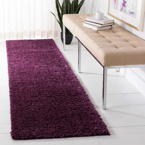 Vista 11 de SAFAVIEH Colección August Shag - Alfombra de área de 6 x 9 pies, color lila, diseño sólido, no desprende pelusa y de fácil cuidado, grosor de 1.2