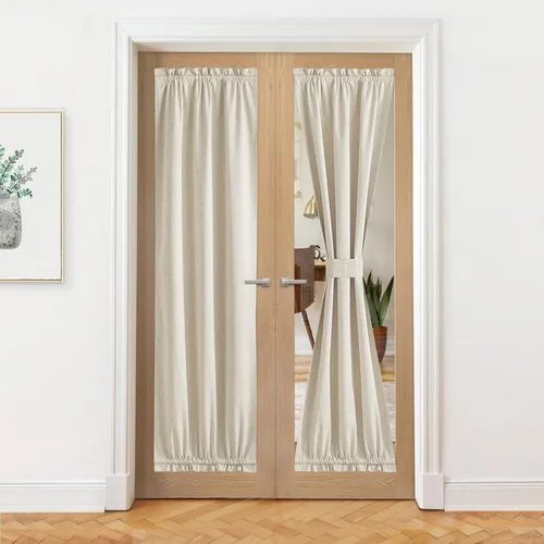 Vista 153 de NICETOWN Cortinas de Lino para Puerta Lateral - Cortinas Opacas con Aislamiento Térmico para Puerta Delantera Francesa para Sombra Pequeña