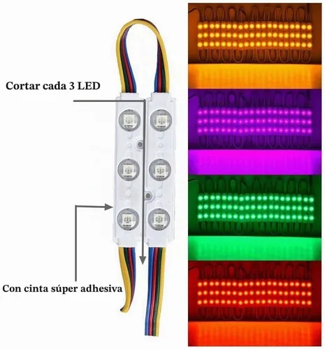 Vista 2 de Kit de luces LED para ventana de tienda de 10 pies, módulo de luz LED inyectado RGB 5050 con clavijas de alimentación y control remoto de 24 teclas