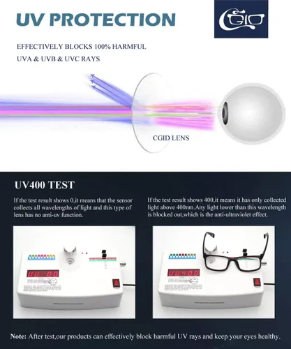 Vista 3 de Happy Store CN81 - Gafas de gran tamaño con montura UV 400 transparente