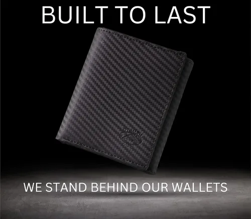 Vista 30 de Stealth Mode Cartera de cuero triple RFID para hombres con soporte de identificación abatible (negro)
