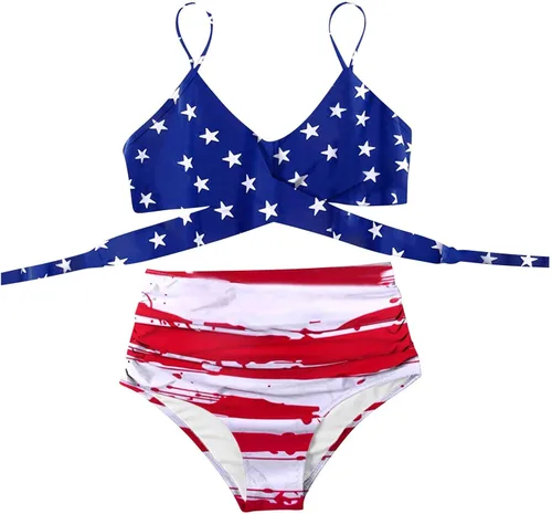 Vista 4 de Shorts Bathing Suit Women Pieces Neck Women Flower Swimwear Two V Swimsuit Beachwear Bikini Print 1x Swimsuit for