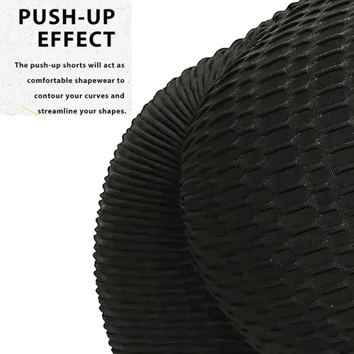 Vista 5 de Pantalones cortos de yoga de las mujeres de cintura alta arrugada levantamiento de tope corriendo deportes pantalones calientes