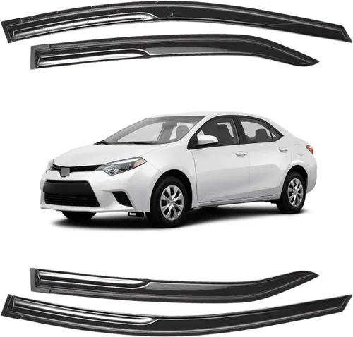 Vista 141 de Viseras para ventanas para Mazda 3 Sedán 4 puertas 2004 2005 2006 2007 2008 2009 estilo JDM Mugen, deflector de viento, protector solar y de lluvia