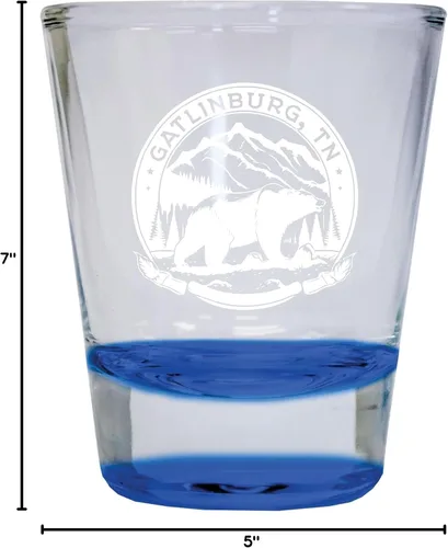 Vista 2 de Gatlinburg Tennessee - Vaso de chupito redondo (1.5 onzas), color negro