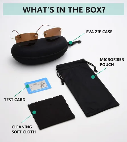 Vista 7 de Eyekepper Gafas de sol polarizadas con marco de titanio sin montura