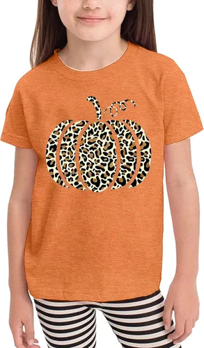 Vista 2 de Toddler Boys Girls Halloween Shirts Pumpkin T Shirt Kids Short Sleeve Cute Graphic Tee Tops
