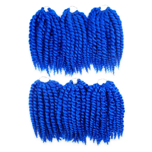 Vista 6 de Glam21USA sintético Jumbo Senegalese Twist sintético de 12 pulgadas 2-Azul