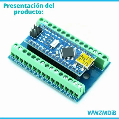 Vista 2 de WWZMDiB Placa de expansión compatible con Arduino Nano Family Nano 3.0 ESP32 Every Breakout Shields Board (3 unidades, azul)