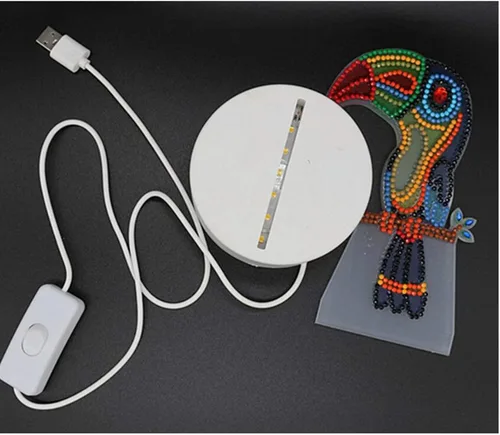 Vista 5 de Lámpara LED de pintura de diamante, cuentas especiales con forma de diamante, diseño de pintura de diamante, luz nocturna LED, kit de mosaico