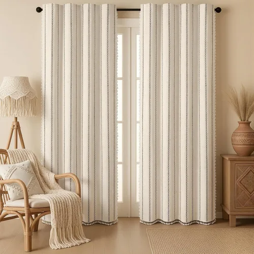 Vista 59 de Cortinas opacas estilo bohemio verde salvia de 96 pulgadas, 2