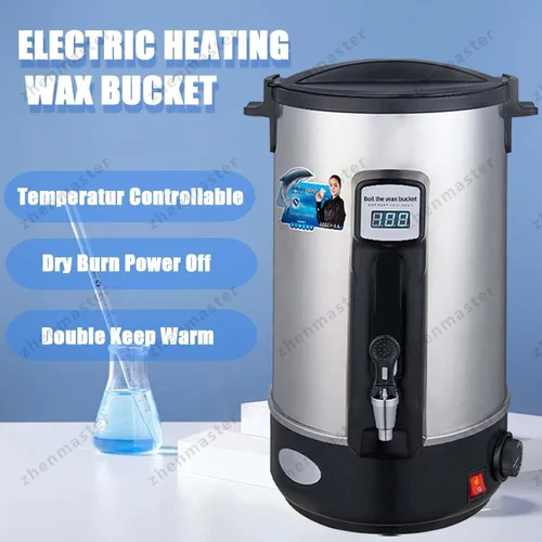 Vista 2 de Electric Candle Wax Melter 1500W, Stainless Steel Wax Melting Pot 8–35L with Digital Thermostat and Wax Pouring Nozzle, for Soy Wax, Beeswax, 8L