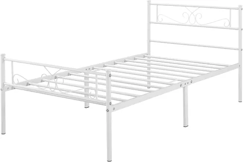 Vista 11 de Topeakmart Base de cama de metal clásico negro de 13 pulgadas con cabecero, base de colchón, plataforma de cama, base de cama con listones