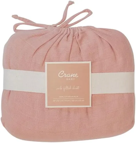Vista 6 de Crane Baby Sábana bajera, sábana bajera ajustable de algodón suave para cunas y guarderías, cobre beige, 28 pulgadas de ancho x 52 pulgadas de alto