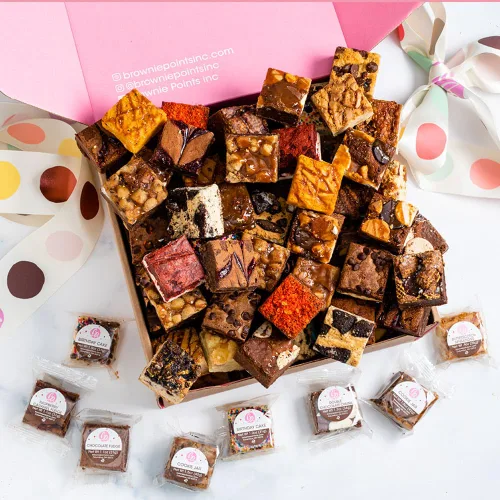 Vista 9 de Brownie Points Brownies para bebé, 75 ingredientes envueltos individualmente, ingredientes finos y frescos, caja de regalo y cestas de regalo