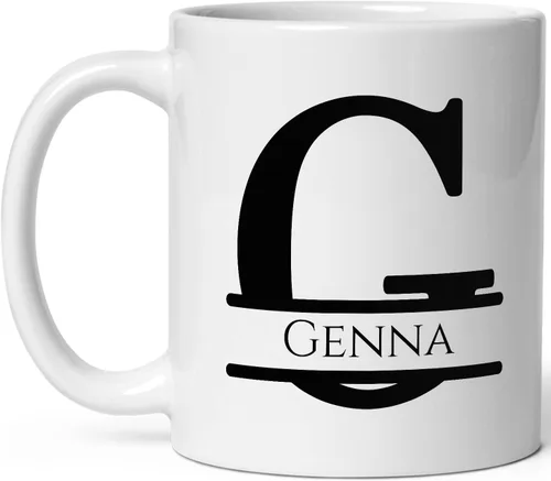 Vista 25 de Taza de café personalizada con monograma, letra inicial A personalizada para mujeres, hombres, niñas, niños, papás, mamás amigos, taza de café