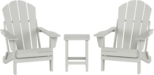 Vista 14 de WO Home Furniture - Juego de 3 sillas plegables para exteriores, mesa auxiliar, resistente a la intemperie y a los rayos UV, para césped, jardín