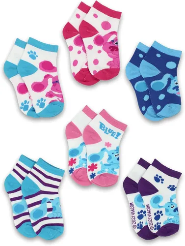 Vista 3 de Blue's Clues & You! Paquete de 6 calcetines de cuarto para bebé, Azul