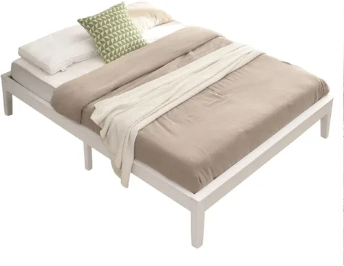 Vista 10 de Better Home Products Stella - Marco de cama individual de madera de pino maciza, color caoba