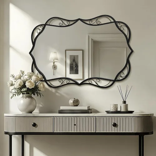 Vista 4 de Besdomus Espejo de baño negro moderno: espejos de baño grandes de 24 x 36 pulgadas para colgar sobre el fregadero, colgante vertical u horizontal