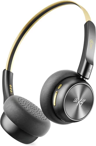 Vista 9 de iKF R1 - Auriculares Bluetooth inalámbricos retro, 60 horas de reproducción, ajuste cómodo 38ms Low Latency, Multipoint Connect, Built-in Mic, App
