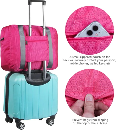 Vista 2 de F.FETIVIN Bolsa de viaje para artículos personales de 18 x 14 x 8 pulgadas para Spirit Airlines, bolsa de lona ligera impermeable para gimnasio