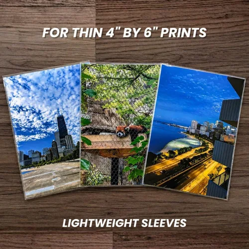 Vista 2 de Fundas para fotos de 4 x 6 pulgadas (100 unidades) para tarjetas, fotos y postales