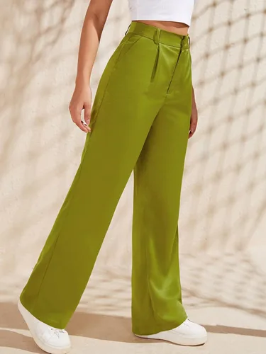 Vista 3 de Floerns Pantalones largos de entrenamiento de cintura alta para mujer
