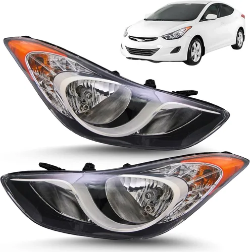 Vista 11 de ALLIGATOR AUTO LIGHTS Compatible con Hyundai Elantra 2011 2012 2013 GLS, Limited, Sedán, construido en EE. UU., Conjunto de faros delanteros