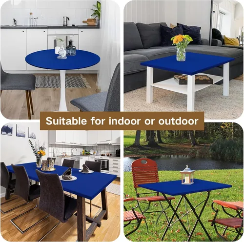 Vista 7 de Mantel de mesa rectangular de 4 pies con ajuste elástico, mantel de elastano elástico de 4 pies para mesa, mantel elástico de spandex para cocina