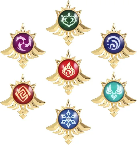 Vista 3 de Genshin Impact Vision Broche luminoso Ojo de Dios - Accesorios para proyectos de juego para mujer Metal Sin gemas